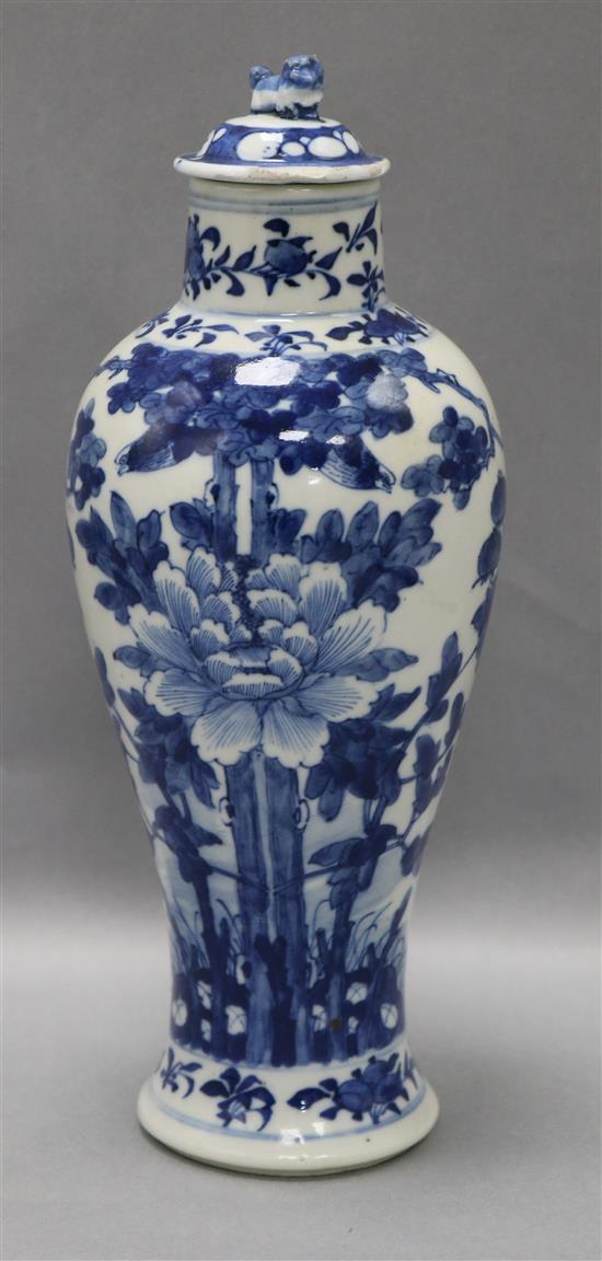 A Chinese blue and white vase height 28cm